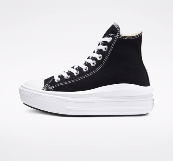 Zapatillas Altas Converse Chuck Taylor All Star Move Plataforma Negras Beige Blancas | CV-341MCW