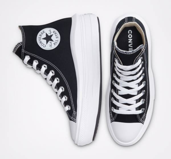 Zapatillas Altas Converse Chuck Taylor All Star Move Plataforma Negras Beige Blancas | CV-341MCW