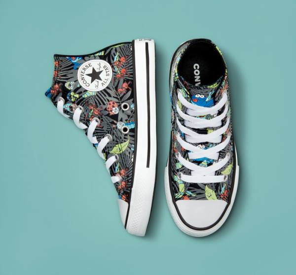 Zapatillas Altas Converse Chuck Taylor All Star Plants Negras Verde Claro Blancas | CV-482NKZ