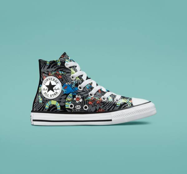 Zapatillas Altas Converse Chuck Taylor All Star Plants Negras Verde Claro Blancas | CV-482NKZ