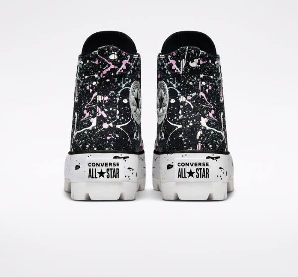 Zapatillas Altas Converse Chuck Taylor All Star Lugged Paint Splatter Negras Gris Rosas | CV-491VNS