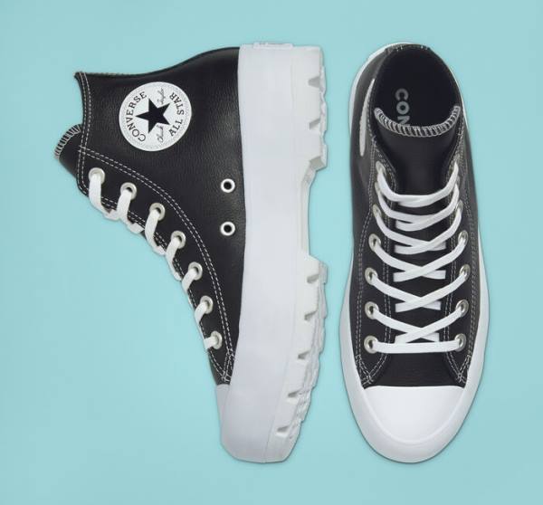 Zapatillas Altas Converse Chuck Taylor All Star Lugged Cuero Negras Blancas | CV-517CJN