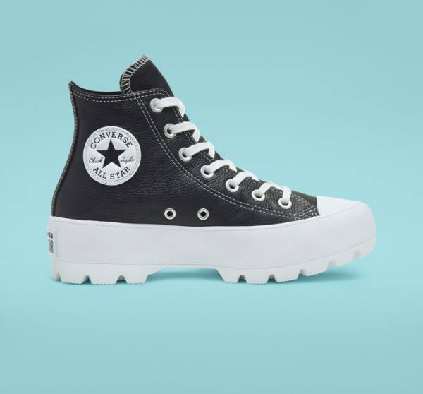 Zapatillas Altas Converse Chuck Taylor All Star Lugged Cuero Negras Blancas | CV-517CJN