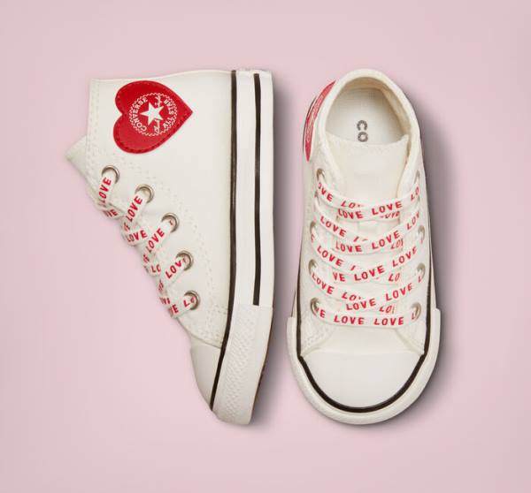 Zapatillas Altas Converse Chuck Taylor All Star Crafted with Love Blancas Rojas | CV-571OWC