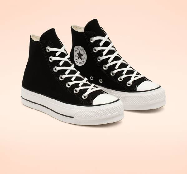 Zapatillas Altas Converse Chuck Taylor All Star Lift Plataforma Lona Negras Blancas | CV-589NRU