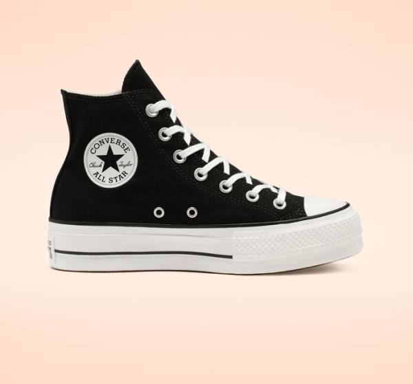 Zapatillas Altas Converse Chuck Taylor All Star Lift Plataforma Lona Negras Blancas | CV-589NRU