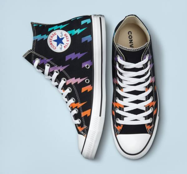 Zapatillas Altas Converse Chuck Taylor All Star Archive Prints Negras Azules Turquesa | CV-591KXP