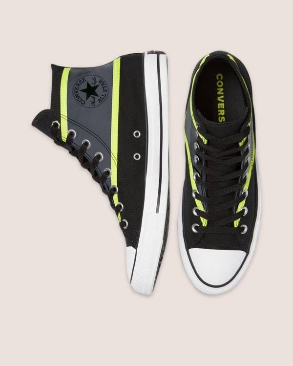 Zapatillas Altas Converse Chuck Taylor All Star Hi-Vis Negras Gris | CV-607KAW