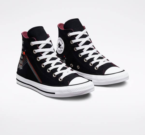 Zapatillas Altas Converse Chuck Taylor All Star You Are On The Right Path Negras Blancas | CV-719UHF