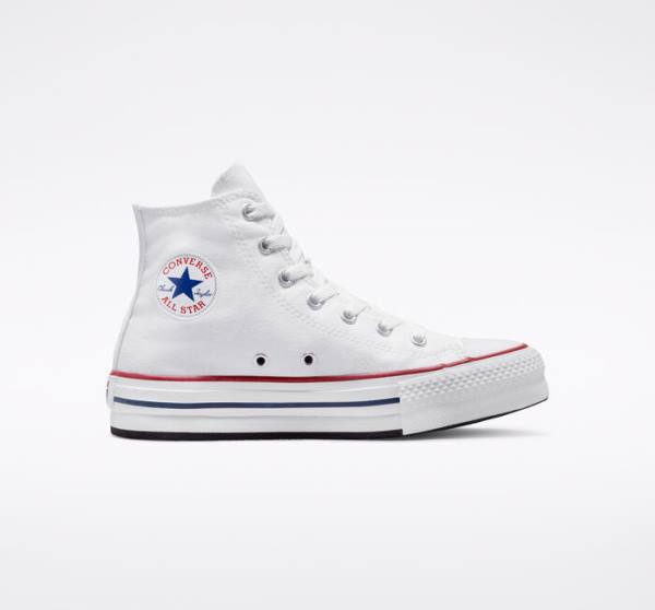 Zapatillas Altas Converse Chuck Taylor All Star Lift Plataforma Blancas Rojas Oscuro Azul Marino | CV-780HKB