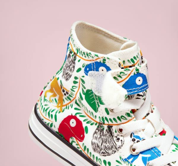 Zapatillas Altas Converse Chuck Taylor All Star Easy-On Multicolored Animals Blancas Multicolor Negras | CV-827IST