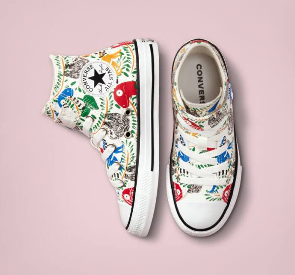 Zapatillas Altas Converse Chuck Taylor All Star Easy-On Multicolored Animals Blancas Multicolor Negras | CV-827IST