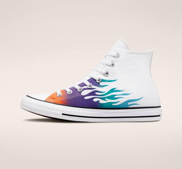 Zapatillas Altas Converse Chuck Taylor All Star Archive Prints Blancas Azules Turquesa | CV-932UIL