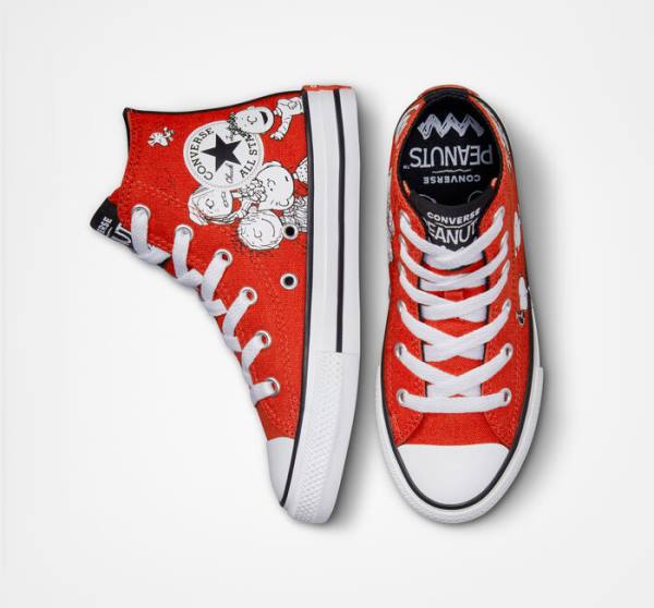 Zapatillas Altas Converse Peanuts Chuck Taylor All Star Rojas Negras Blancas | CV-682SIU