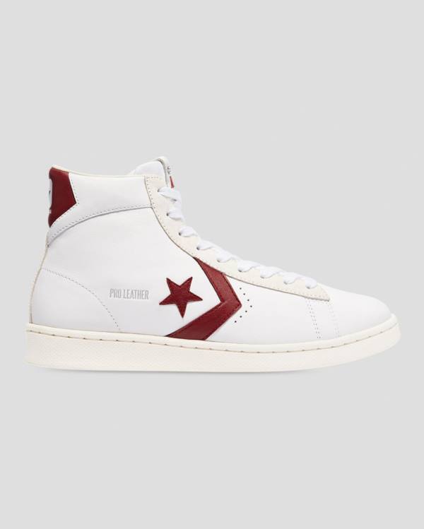 Zapatillas Altas Converse Pro Cuero Italy Blancas Rojas | CV-094QKX