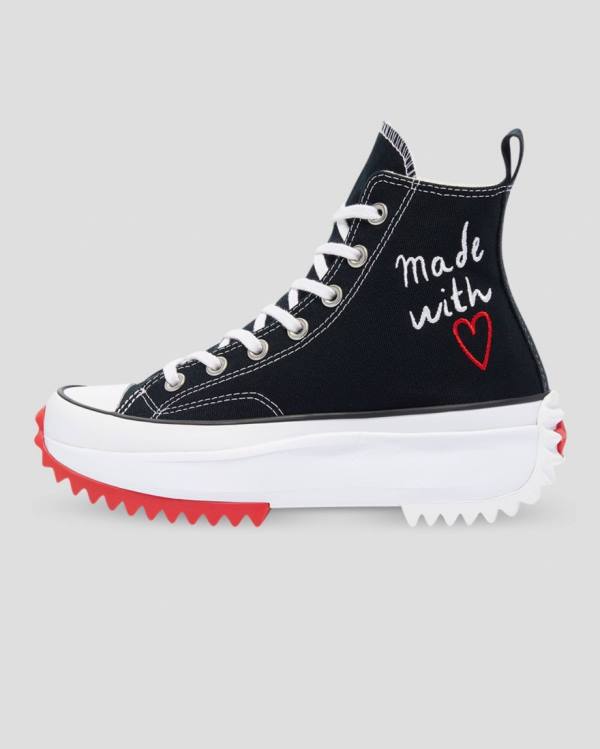 Zapatillas Altas Converse Run Star Hike Love Thread Negras | CV-107NWH