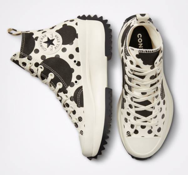 Zapatillas Altas Converse Run Star Hike Plataforma Polka Dots Negras | CV-320PWD