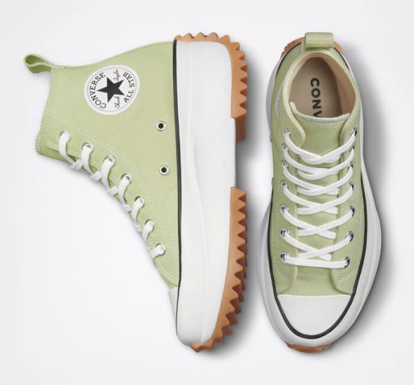 Zapatillas Altas Converse Run Star Hike Plataforma Seasonal Color Verde Oliva Negras Blancas | CV-487WOE