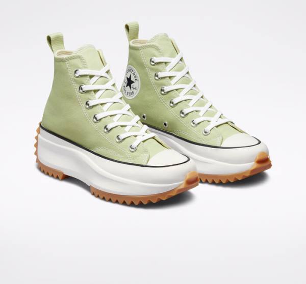 Zapatillas Altas Converse Run Star Hike Plataforma Seasonal Color Verde Oliva Negras Blancas | CV-487WOE