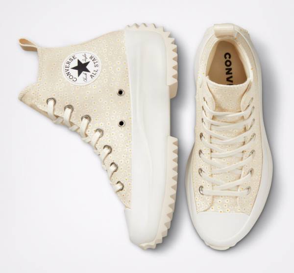 Zapatillas Altas Converse Run Star Hike Plataforma Daisy Beige Blancas | CV-503QNG