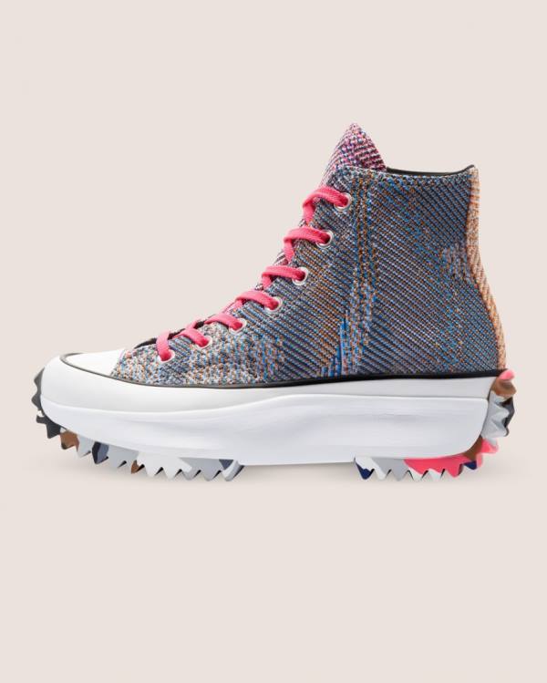 Zapatillas Altas Converse Run Star Hike Knit Print Azules Rojas | CV-915TWX