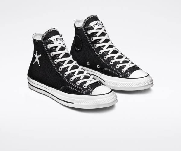 Zapatillas Altas Converse Stussy Chuck 70 Negras Blancas | CV-014HDR