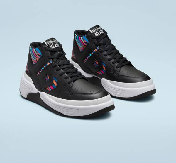 Zapatillas Altas Converse Weapon CX Mid Negras Rosas Azul Real | CV-684SAX