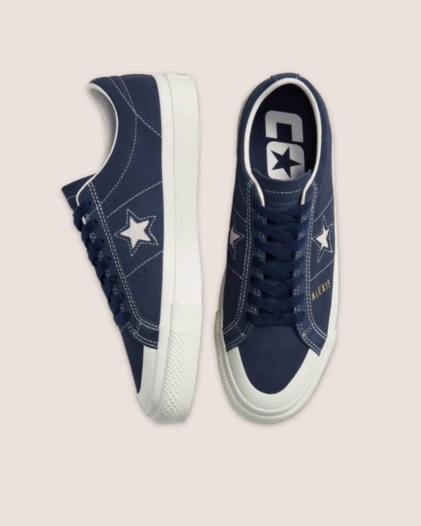 Zapatillas Bajas Converse CONS Alexis Sablone One Star Pro Gamuza Azules | CV-713XAE