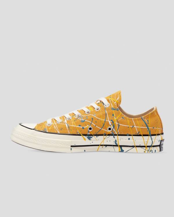 Zapatillas Bajas Converse Chuck 70 Archive Print Paint Splatter Amarillo | CV-263QYX