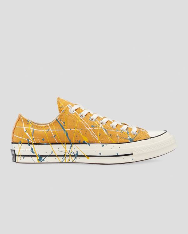 Zapatillas Bajas Converse Chuck 70 Archive Print Paint Splatter Amarillo | CV-263QYX