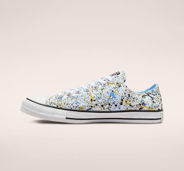 Zapatillas Bajas Converse Chuck Taylor All Star Archive Paint Splatter Blancas Azules | CV-048QJV