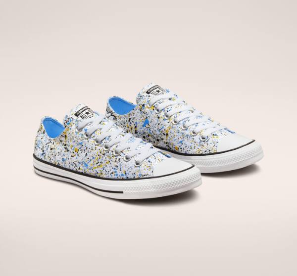 Zapatillas Bajas Converse Chuck Taylor All Star Archive Paint Splatter Blancas Azules | CV-048QJV