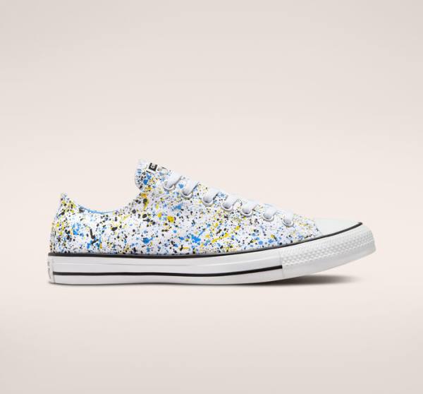 Zapatillas Bajas Converse Chuck Taylor All Star Archive Paint Splatter Blancas Azules | CV-048QJV