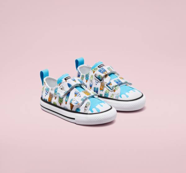 Zapatillas Bajas Converse Chuck Taylor All Star Easy-On Frozen Treats Blancas Azules Verde Claro | CV-086AVP