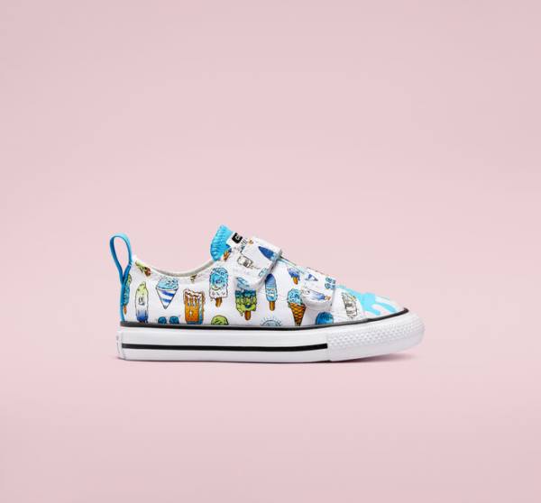 Zapatillas Bajas Converse Chuck Taylor All Star Easy-On Frozen Treats Blancas Azules Verde Claro | CV-086AVP