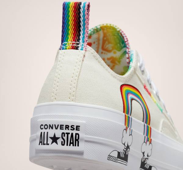 Zapatillas Bajas Converse Chuck Taylor All Star Lift Plataforma Pride Rojas | CV-213IWE