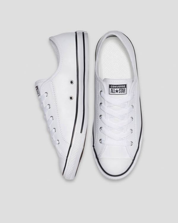 Zapatillas Bajas Converse Chuck Taylor All Star Dainty Cuero Blancas | CV-310JAV