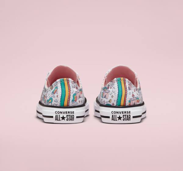 Zapatillas Bajas Converse Chuck Taylor All Star Rainbow Castles Blancas Rosas Turquesa | CV-324TSP