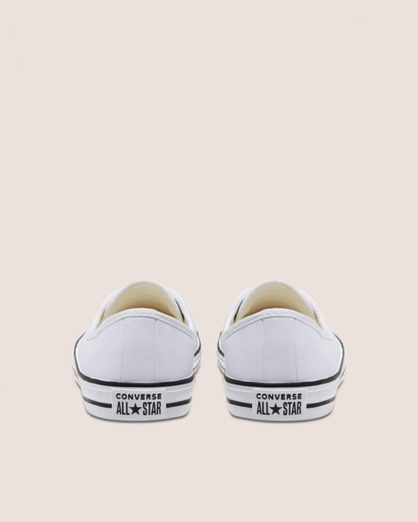 Zapatillas Bajas Converse Chuck Taylor All Star Ballet Encaje Faux Cuero Slip Blancas | CV-431UNT