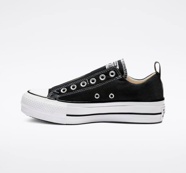 Zapatillas Bajas Converse Chuck Taylor All Star Lift Plataforma Slip Negras Blancas | CV-480JFU