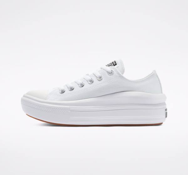 Zapatillas Bajas Converse Chuck Taylor All Star Move Plataforma Blancas Blancas Blancas | CV-480OUC