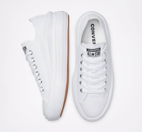 Zapatillas Bajas Converse Chuck Taylor All Star Move Plataforma Blancas Blancas Blancas | CV-480OUC