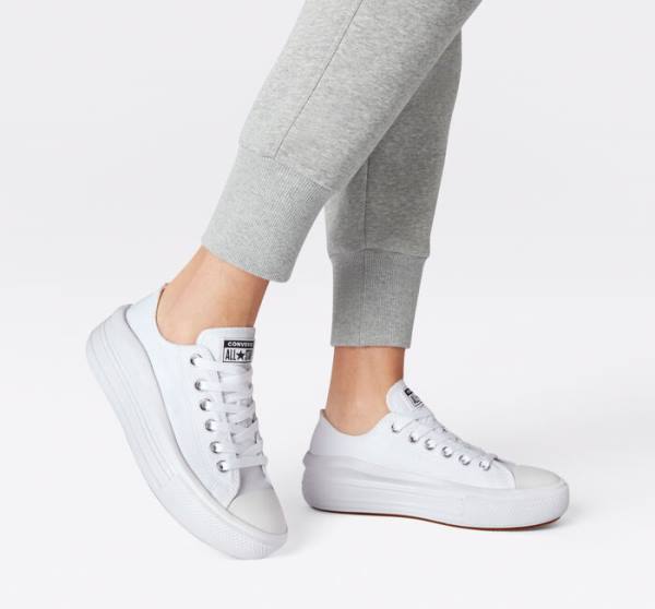 Zapatillas Bajas Converse Chuck Taylor All Star Move Plataforma Blancas Blancas Blancas | CV-480OUC