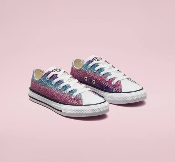 Zapatillas Bajas Converse Chuck Taylor All Star Glitter Drip Blancas Beige Blancas Moradas | CV-583UBG