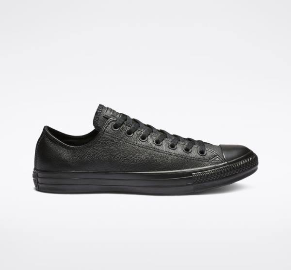 Zapatillas Bajas Converse Chuck Taylor All Star Cuero Negras | CV-604JXO