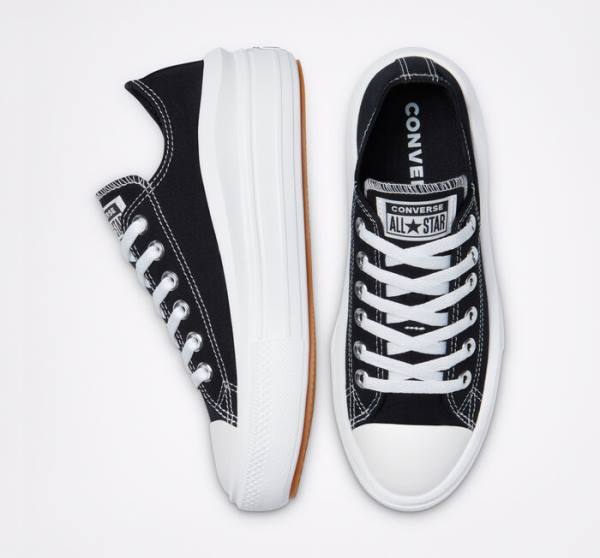 Zapatillas Bajas Converse Chuck Taylor All Star Move Plataforma Negras Blancas | CV-610LWU