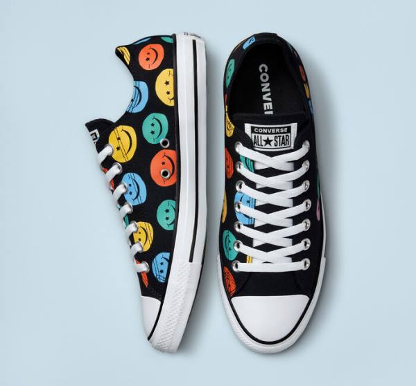 Zapatillas Bajas Converse Chuck Taylor All Star Happy Faces Negras | CV-675XLS