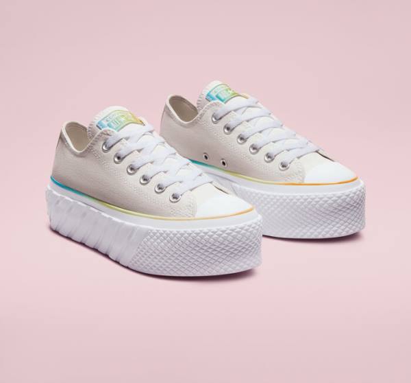 Zapatillas Bajas Converse Chuck Taylor All Star 2X Lift Plataforma Gradient Blancas Azules | CV-708JIY