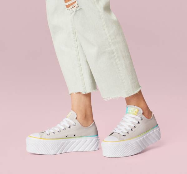 Zapatillas Bajas Converse Chuck Taylor All Star 2X Lift Plataforma Gradient Blancas Azules | CV-708JIY