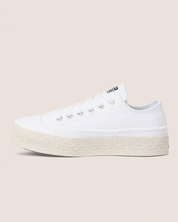 Zapatillas Bajas Converse Chuck Taylor All Star Alpargata Plataforma Blancas | CV-720CSQ